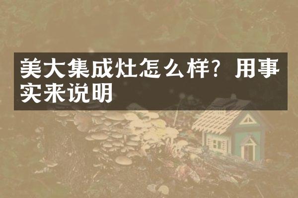 美大集成灶怎么样？用事实来说明