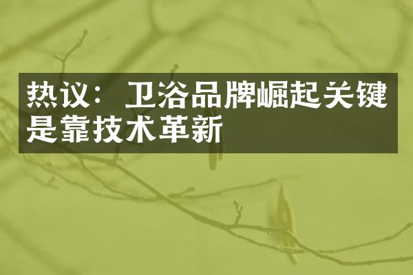 热议：卫浴品牌崛起关键是靠技术革新