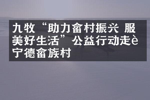 九牧&ldquo;助力畲村振兴 服务美好生活&rdquo;公益行动走进宁德畲族村