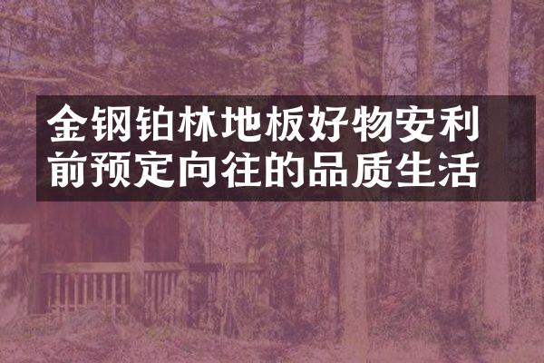 金钢铂林地板好物安利 提前预定向往的品质生活