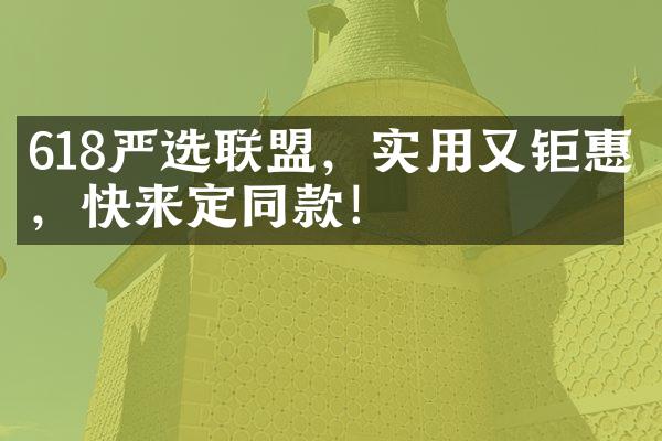 618严选联盟，实用又钜惠，快来定同款！