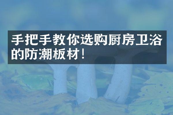 手把手教你选购厨房卫浴的防潮板材！