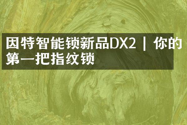 因特智能锁新品DX2 | 你的第一把指纹锁